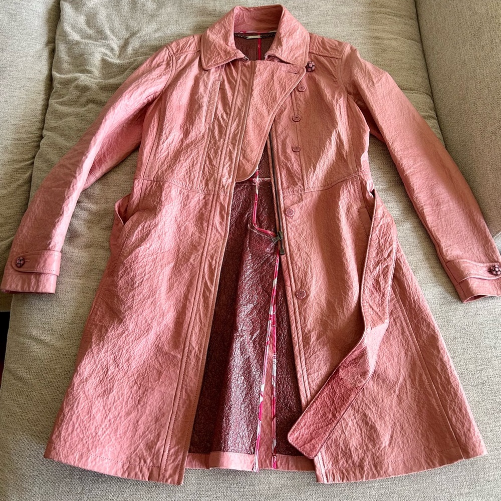 Elite Tahiri - Pink Leather Jacket - Small - Made in Italy